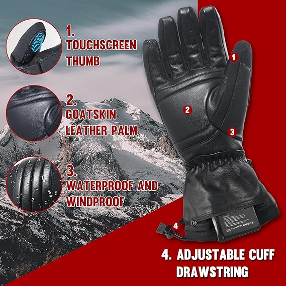 HANDLANDY Heated Gloves for Men Women Rechargeable Waterproof H802