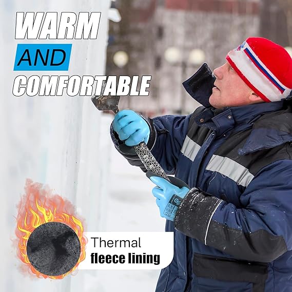 HANDLANDY Waterproof Work Gloves Cold Weather Insulated Freezer 11154