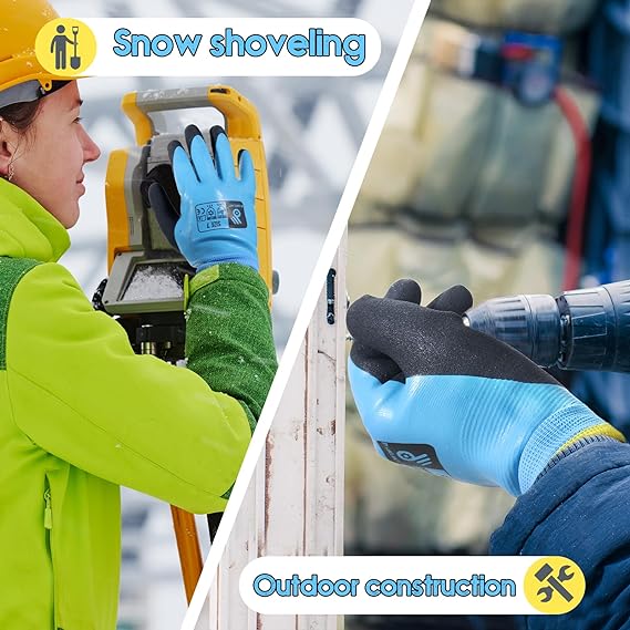 HANDLANDY Waterproof Work Gloves Cold Weather Insulated Freezer 11154