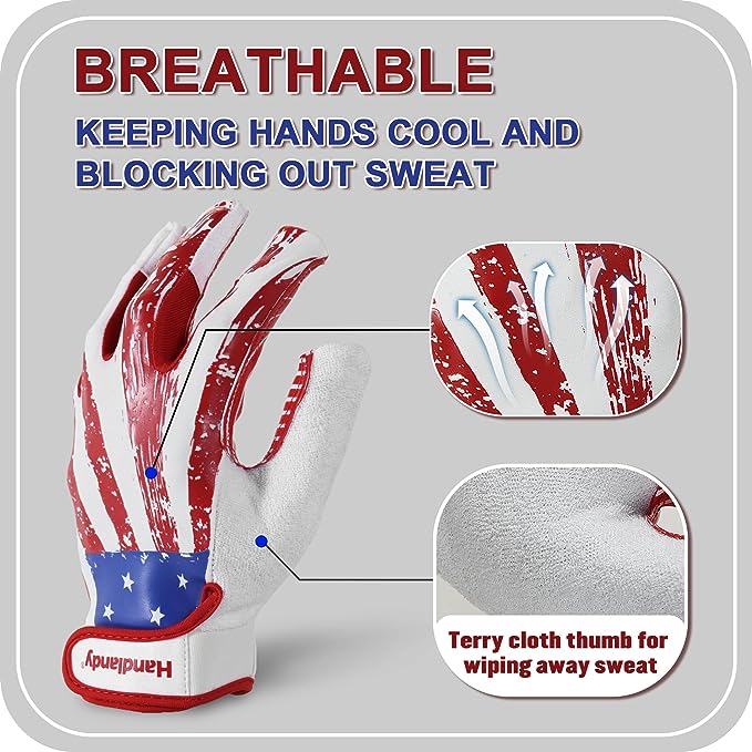HANDLANDY – gants de Football avec poignée en Silicone, récepteur de drapeau pour enfants S745