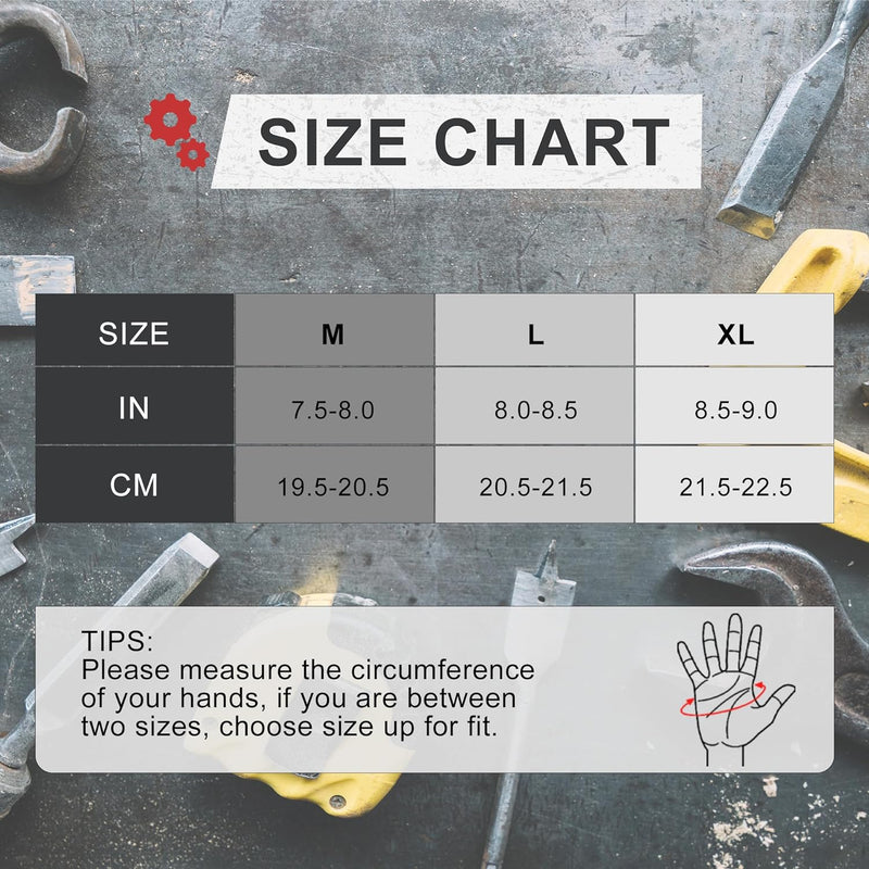 HANDLANDY Impact Reducing Work Gloves for Men Heavy Duty 6264