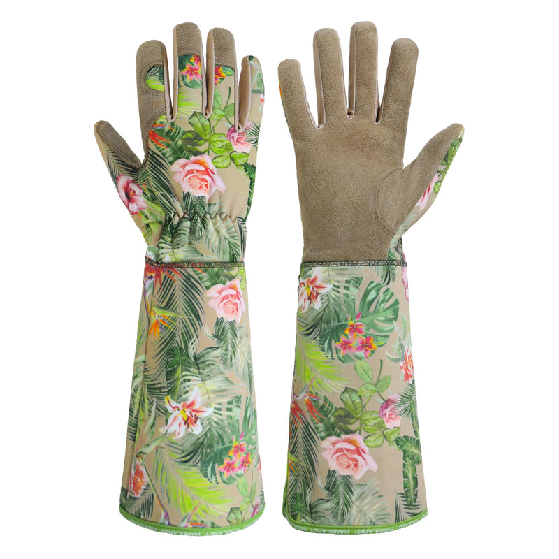 HANDLANDY Women Gardening Gloves, Thorn Proof Breathable Ladies Rose Pruning Garden Gauntlet Yard Gloves5215
