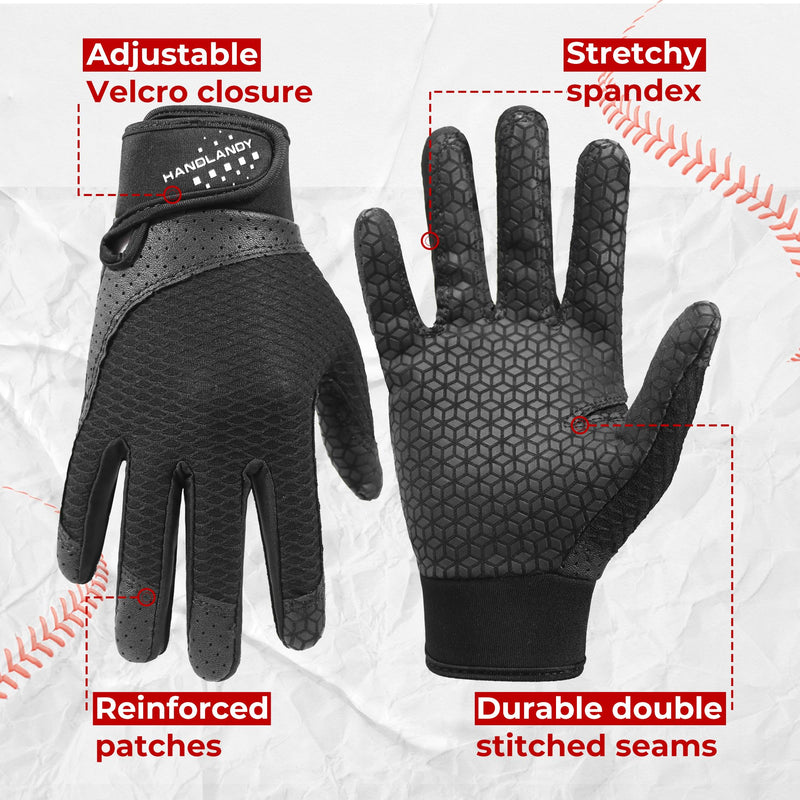 Baseball Batting Gloves for Adult Youth, Grip Breathable Softball Batting Gloves Fit Men Kids Boys Girls S816/S817