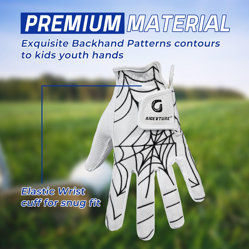 Golf Gloves Kids Junior Toddlers Left Hand Children's Premium Youth Golf Gloves Boys Girls S823
