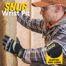 HANDLANDY Winter Gloves with Grip for Men Women, Insulated Work Gloves for Cold Weather, Thermal Warm Glove for Driving Riding Running (Black- Grey, Large)