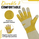 HANDLANDY Rose Pruning Gardening Gloves for Men Women, Thorn Proof Forearm Protection Leather Garden Gloves 5197（100Pairs）