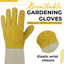 HANDLANDY Rose Pruning Gardening Gloves for Men Women, Thorn Proof Forearm Protection Leather Garden Gloves 5197（100Pairs）