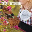 HANDLANDY Long Gardening Gloves for Men & Women, Cowhide Leather Rose Pruning Gloves, Breathable Thorn Proof Gauntlet Gloves 5187/5210