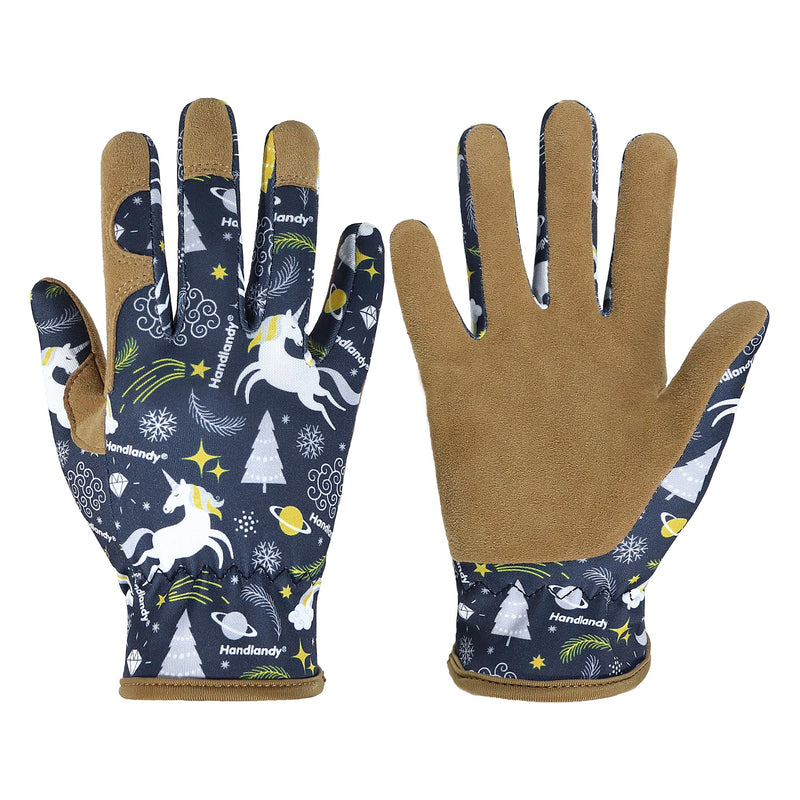 childrens gardening gloves age 10 HLDD HANDLANDY Kids Genuine Leather Work Gloves for ages 3-11, Children Gardening Gloves for Boys, Girls 5217