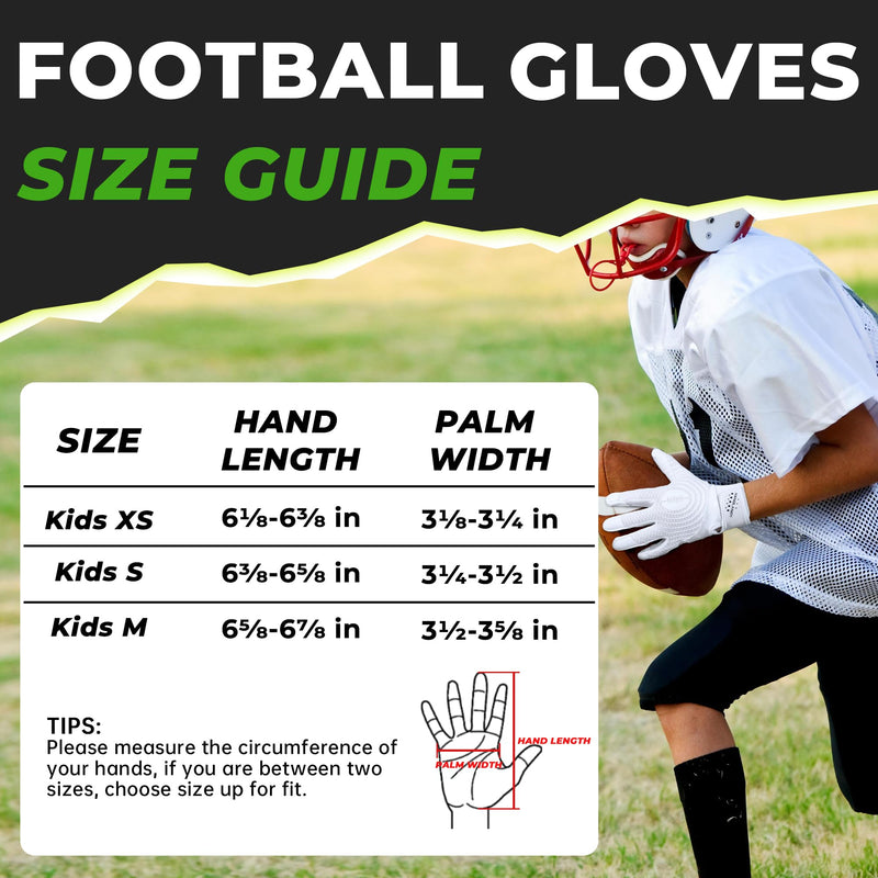 HANDLANDY Youth Football Gloves, Kids Sticky Receiver Gloves,Super Grip Football Glove Best Gift for Boys,Girls S805/S806
