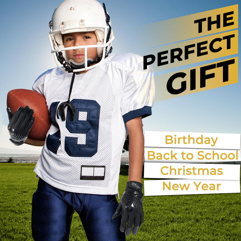 HANDLANDY Youth Football Gloves, Kids Sticky Receiver Gloves,Super Grip Football Glove Best Gift for Boys,Girls S805/S806