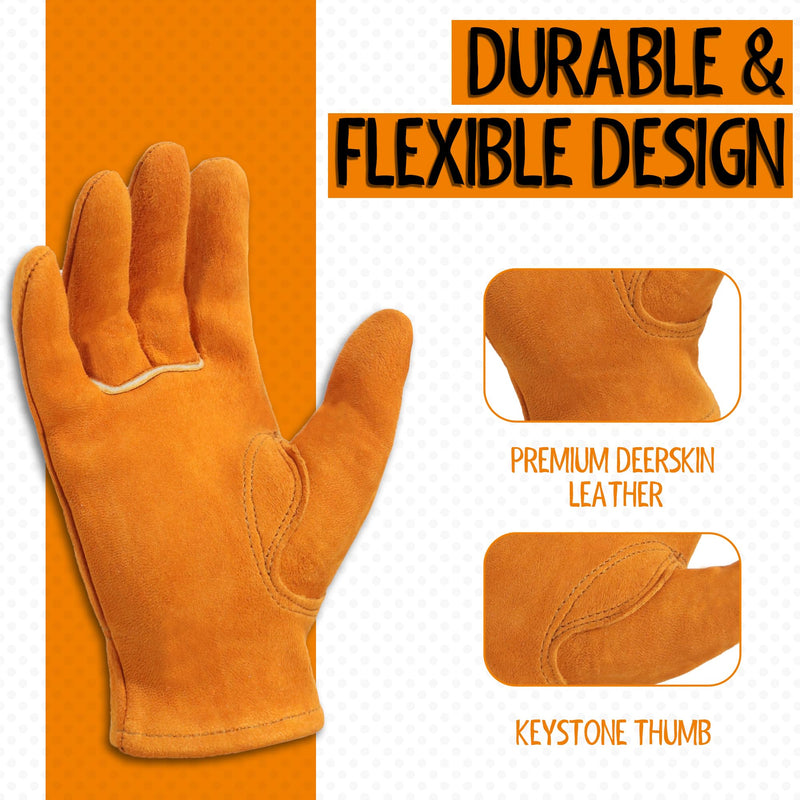 Handlandy Kids Gardening Gloves Genuine  Leather 5157/6297OG