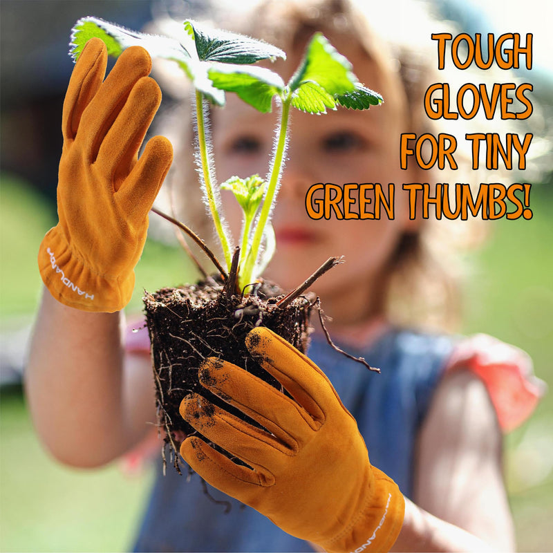 Handlandy Kids Gardening Gloves Genuine  Leather 5157/6297OG