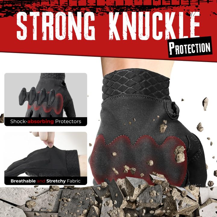 HANDLANDY Motorcycle Gloves for Men &amp; Women, Touchscreen Breathable Gloves with Hard Shell &amp; Palm Padding for Tactical Airsoft Paintball Climbing Hunting Survival Training S768