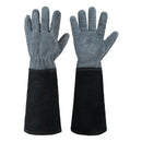 HANDLANDY Long Gardening Gloves for Men & Women, Cowhide Leather Rose Pruning Gloves, Breathable Thorn Proof Gauntlet Gloves 5187/5210