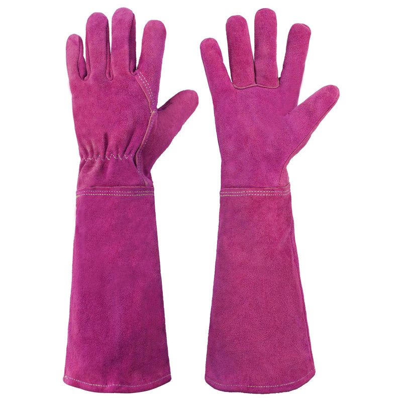 HLDD HANDLANDY Ladies Leather Gardening Gloves, Thorn Proof Heavy Duty Long Garden Gauntlet Glove, Elbow Length Women Rose Pruning Gloves 5213/5214