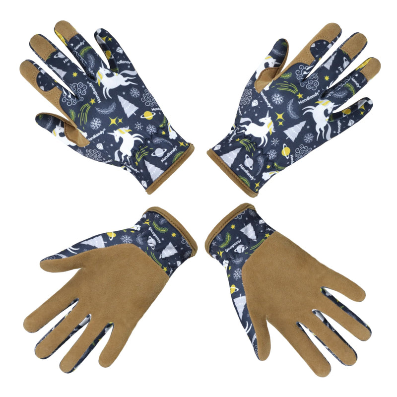 childrens gardening gloves age 10 HLDD HANDLANDY Kids Genuine Leather Work Gloves for ages 3-11, Children Gardening Gloves for Boys, Girls 5217