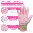 HLDD HANDLANDY Gardening Gloves for Women, Breathable Ladies Leather Garden Yard Gloves Best Gift for Gardeners 5201/5205/5212