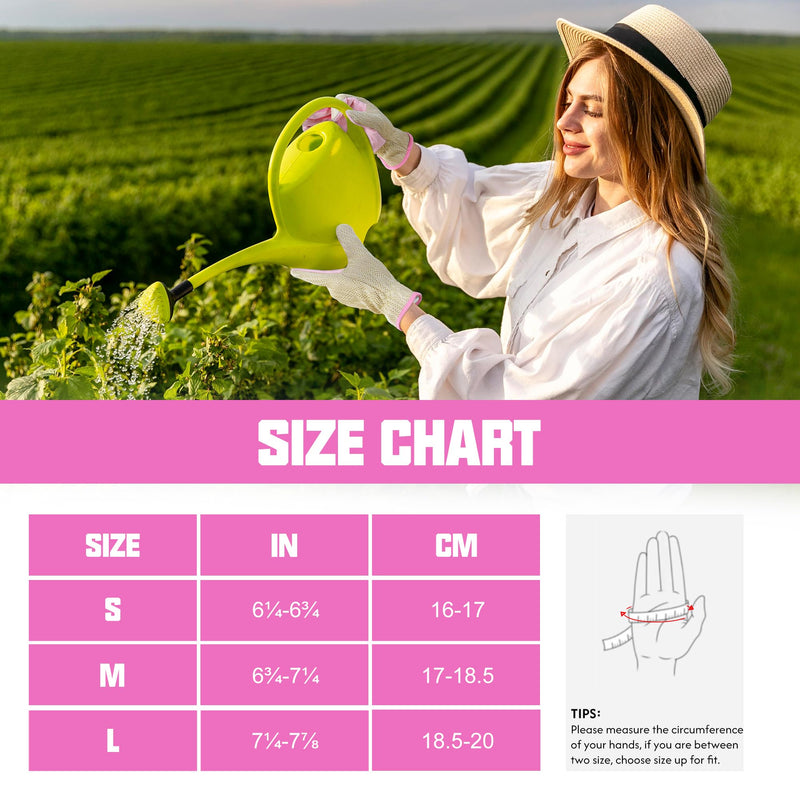 HANDLANDY Gardening Gloves for Women, Breathable Ladies Leather Garden Yard Gloves Best Gift for Gardeners 5201/5205/5212