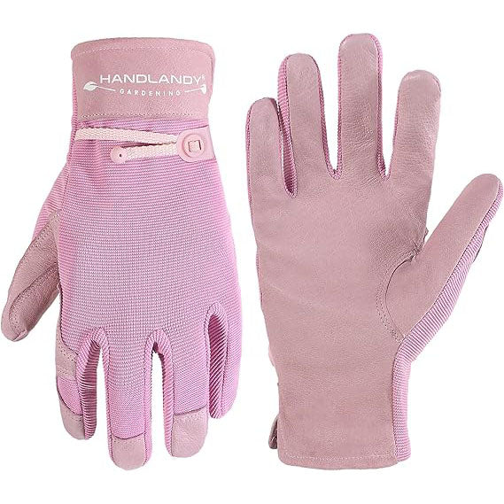 HANDLANDY gants de jardinage en cuir rose travail de mécanicien flexible 5188