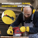 Handlandy Leather Work Gloves Winter Rigger Driver Gardening 12110