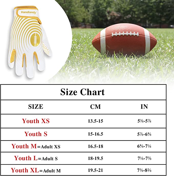 HANDLANDY Youth Football Gloves, Sticky Wide Receiver Gloves for Kids