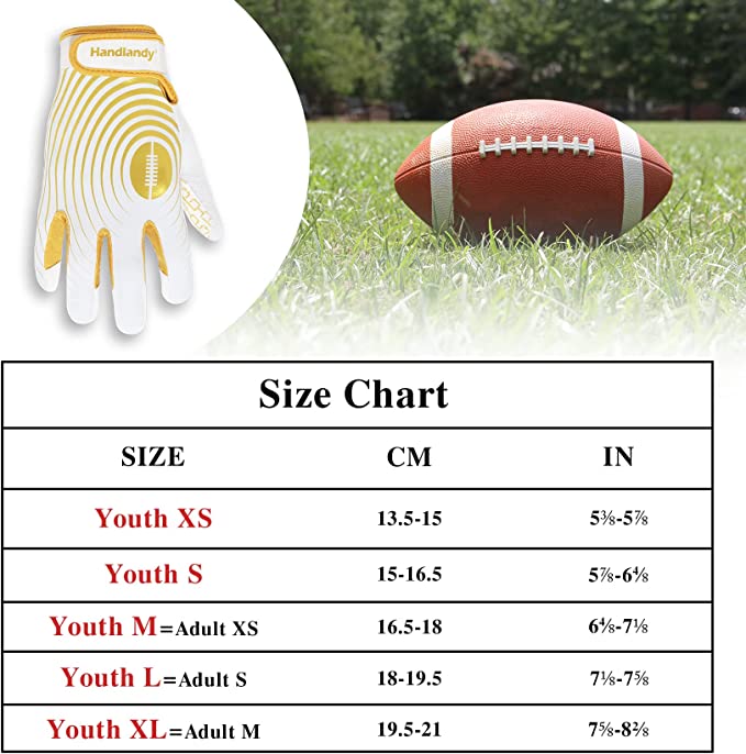 HANDLANDY Gants de football pour jeunes avec récepteur large collant S736