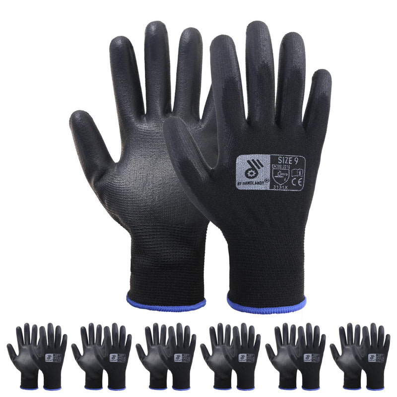 HLDD HANDLANDY PU Coated Safety Work Gloves, 6/12/60 Pairs Work Gloves 1129