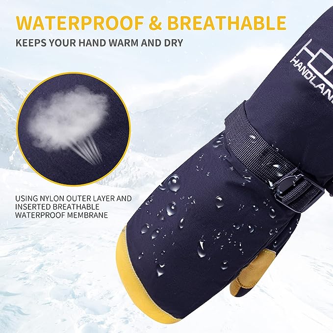 Handlandy Wholesale Men Women Ski Gloves Waterproof Windproof H7012
