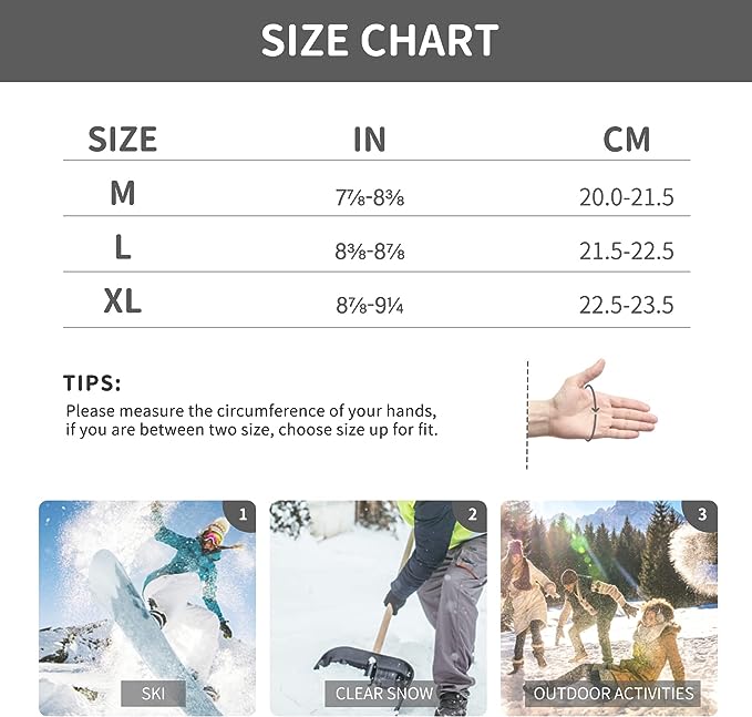 Gants de ski d'hiver Handlandy, mitaines de snowboard 3M isolantes au chaud H701