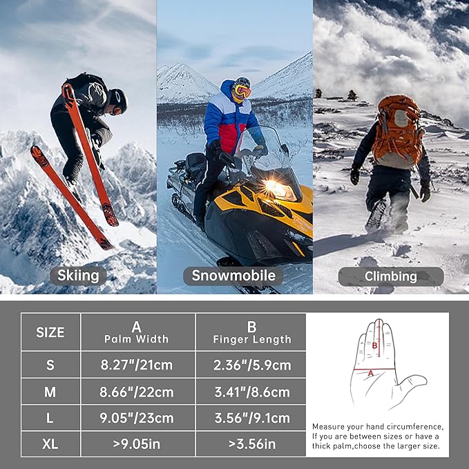 HANDLANDY Gants thermiques d'hiver pour la conduite, le cyclisme, le ski et l'extérieur 8031