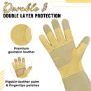 HANDLANDY Rose Pruning Gloves for Men & Women, Thorn Proof Long Garden Gloves, Gardening Gifts for Gardeners - goatskin, 5197/5195/5190