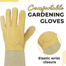 HANDLANDY Rose Pruning Gloves for Men & Women, Thorn Proof Long Garden Gloves, Gardening Gifts for Gardeners - goatskin, 5197/5195/5190