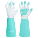 Handlandy Men Women Long Gardening Gloves Leather Gauntlets Yard 5167