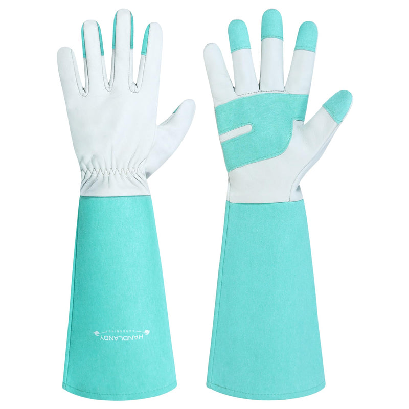Handandy Damen Herren Gartenhandschuhe Leder Langarm Beschneiden 5160