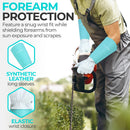 Handlandy Women Men Gardening Gloves Leather Long Sleeve Pruning 5160