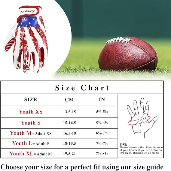 HANDLANDY – gants de Football avec poignée en Silicone, récepteur de drapeau pour enfants S745