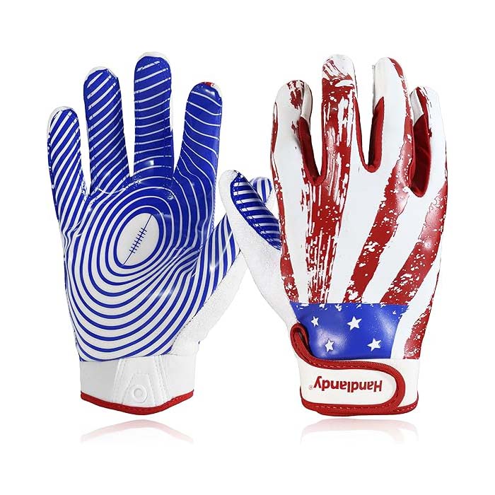 HANDLANDY Football Gloves Silicone Grip Kids Flag Receiver S745