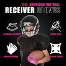 HANDLANDY Youth Sticky Wide Receiver Gloves Pink Stretch Football S757