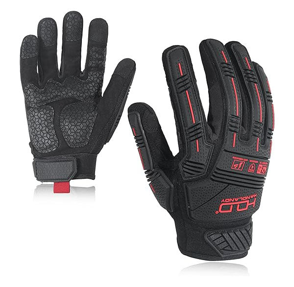 HANDLANDY Mens Heavy Duty Work Gloves Anti Vibration Grip TPR 6252 XL