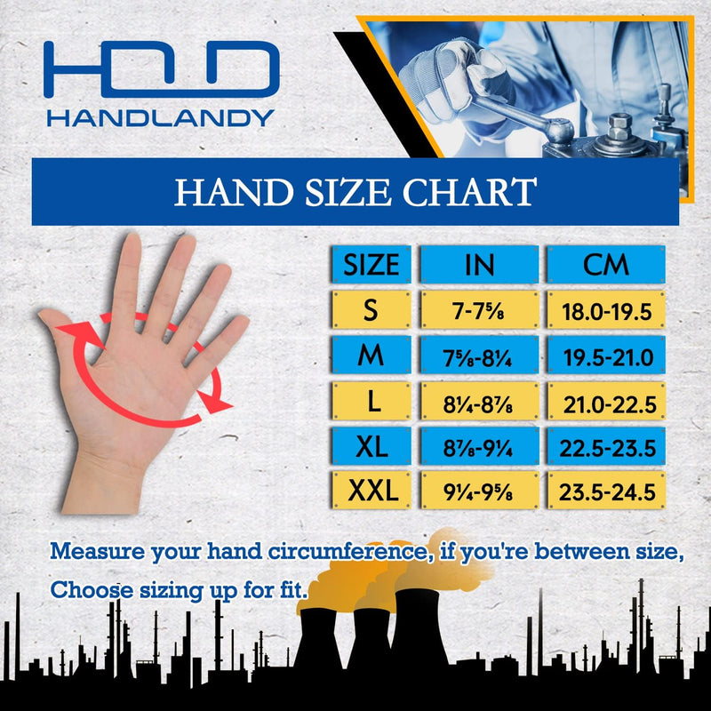 HANDLANDY Mens Work Gloves Touch screen Flexible Breathable 5972