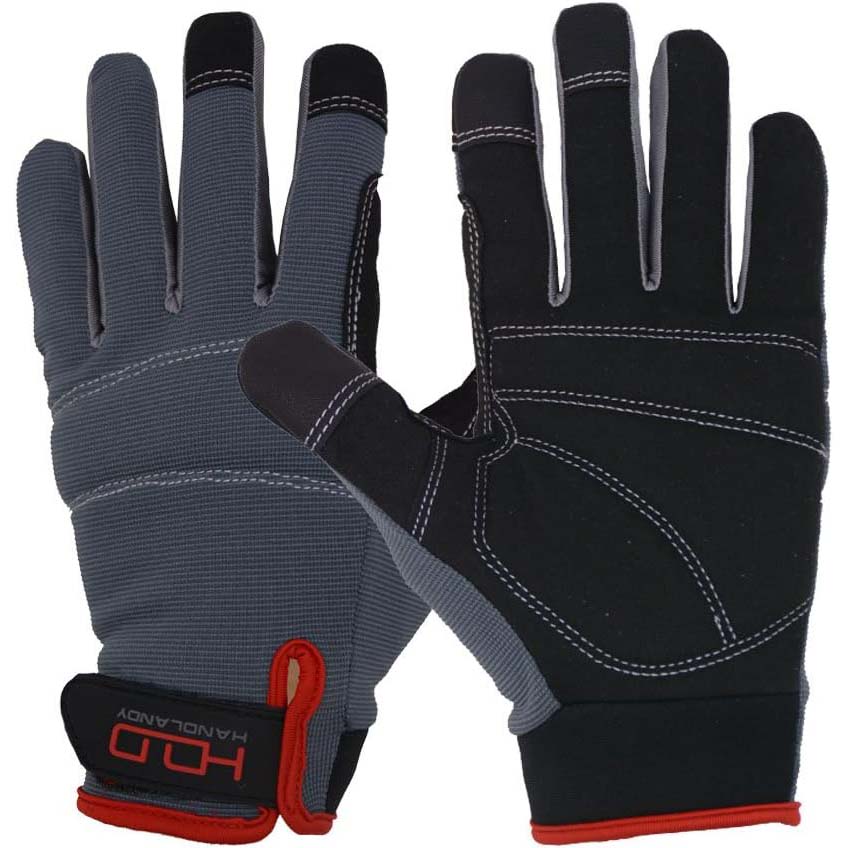 Handlandy Men Women Mechanic Working Gloves Spandex Touch Screen 6035