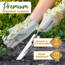 HANDLANDY Gardening Gloves for Women, Breathable Ladies Leather Garden Yard Gloves Best Gift for Gardeners 6298/5191/5216
