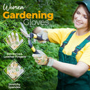 HANDLANDY Gardening Gloves for Women, Breathable Ladies Leather Garden Yard Gloves Best Gift for Gardeners 6298/5191/5216