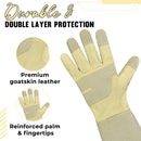 HANDLANDY Rose Pruning Gloves for Men & Women, Thorn Proof Long Garden Gloves, Gardening Gifts for Gardeners - goatskin, 5197/5195/5190
