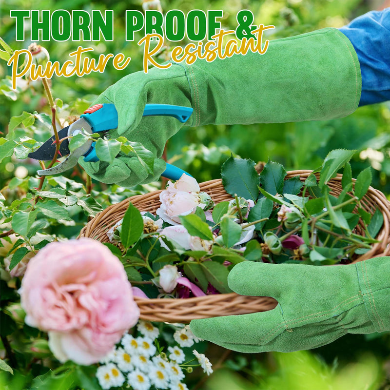 elbow length gardening gloves uk Handlandy Women Garden Gloves Leather Thorn Proof Length Pruning 5088 L / 1 Pair
