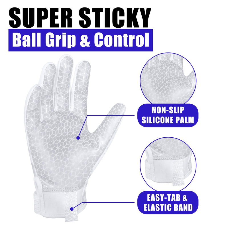 outh Football Gloves, Kids Receiver Gloves with Sticky Grip, Flag Football Glove, Best Gift for Boys Girls GP759