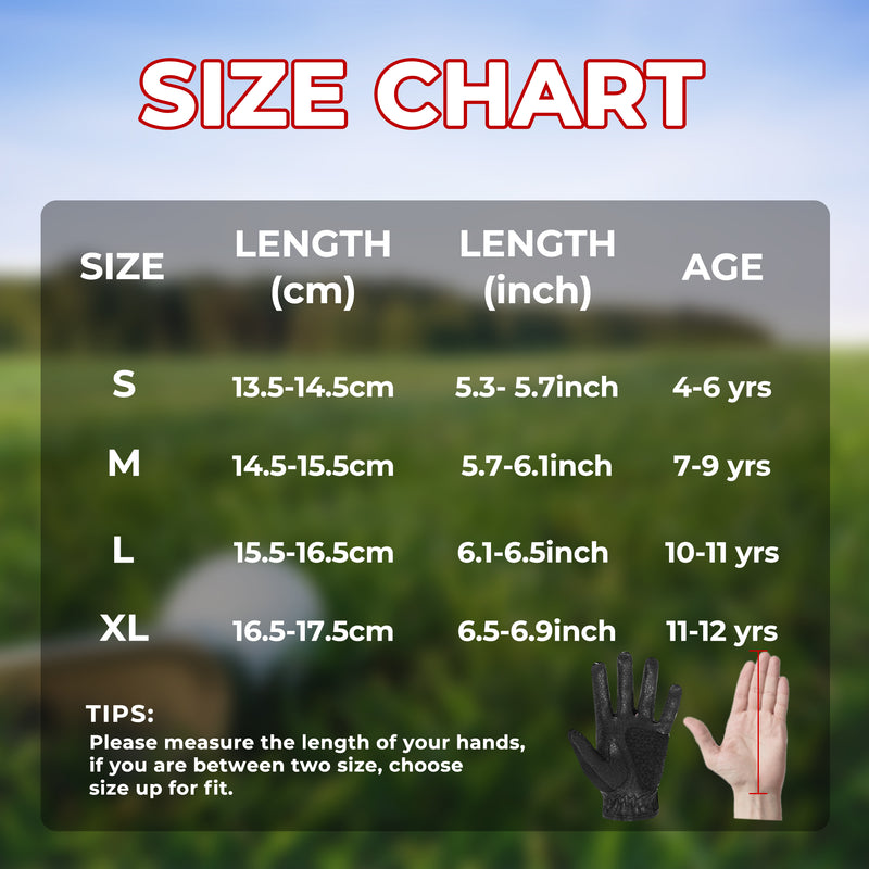 Golf Gloves Kids Junior Toddlers Left Hand Children's Premium Youth Golf Gloves Boys Girls KL823