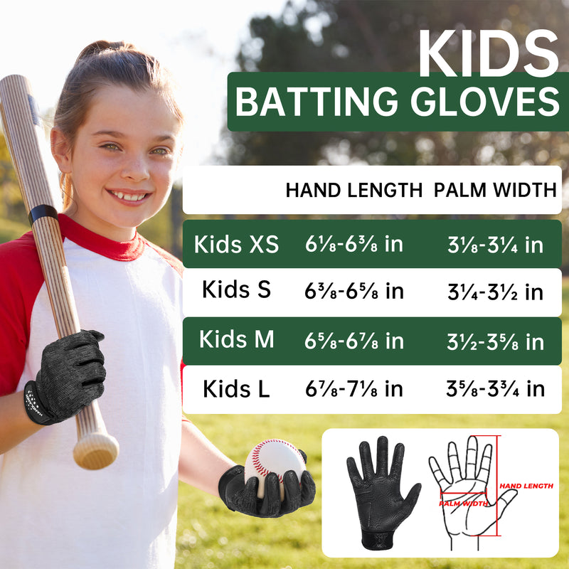 HANDLANDY Baseball Batting Gloves for Adult Youth, Grip Breathable Softball Batting Gloves Fit Men Kids Boys Girls 836