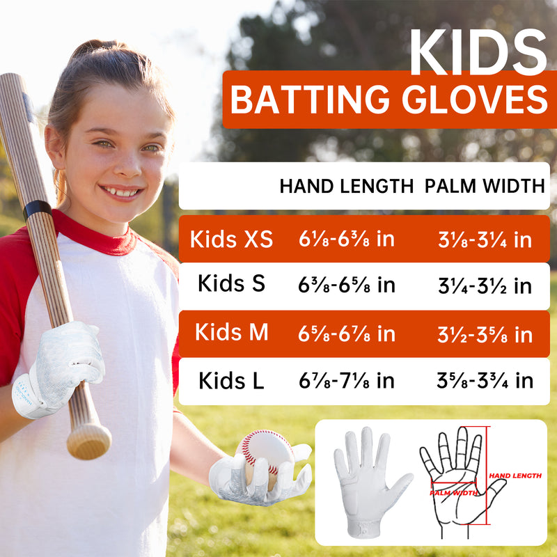 HANDLANDY Baseball Batting Gloves for Adult Youth, Grip Breathable Softball Batting Gloves Fit Men Kids Boys Girls 836